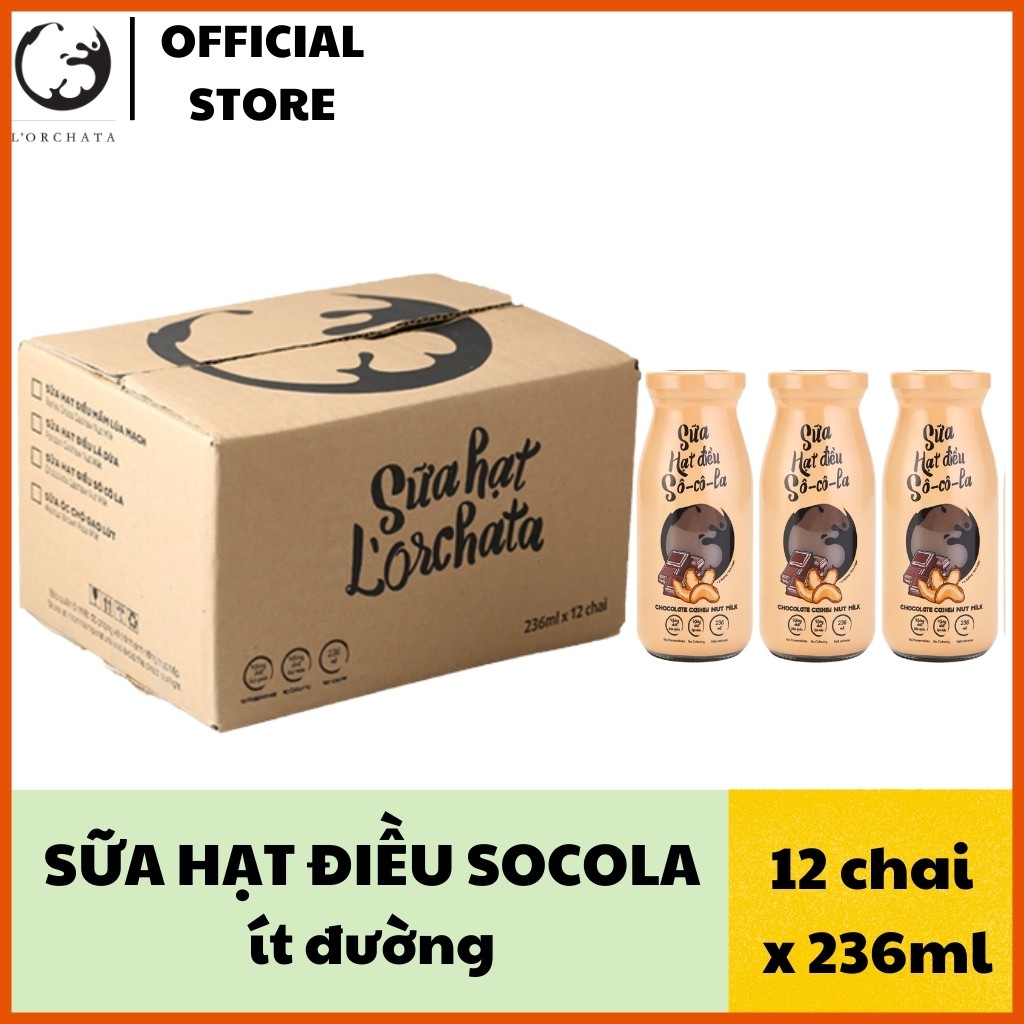 Hộp 12 chai sữa hạt L ORCHATA CO12 vị điều socola hạt tự nhiên thumbnail