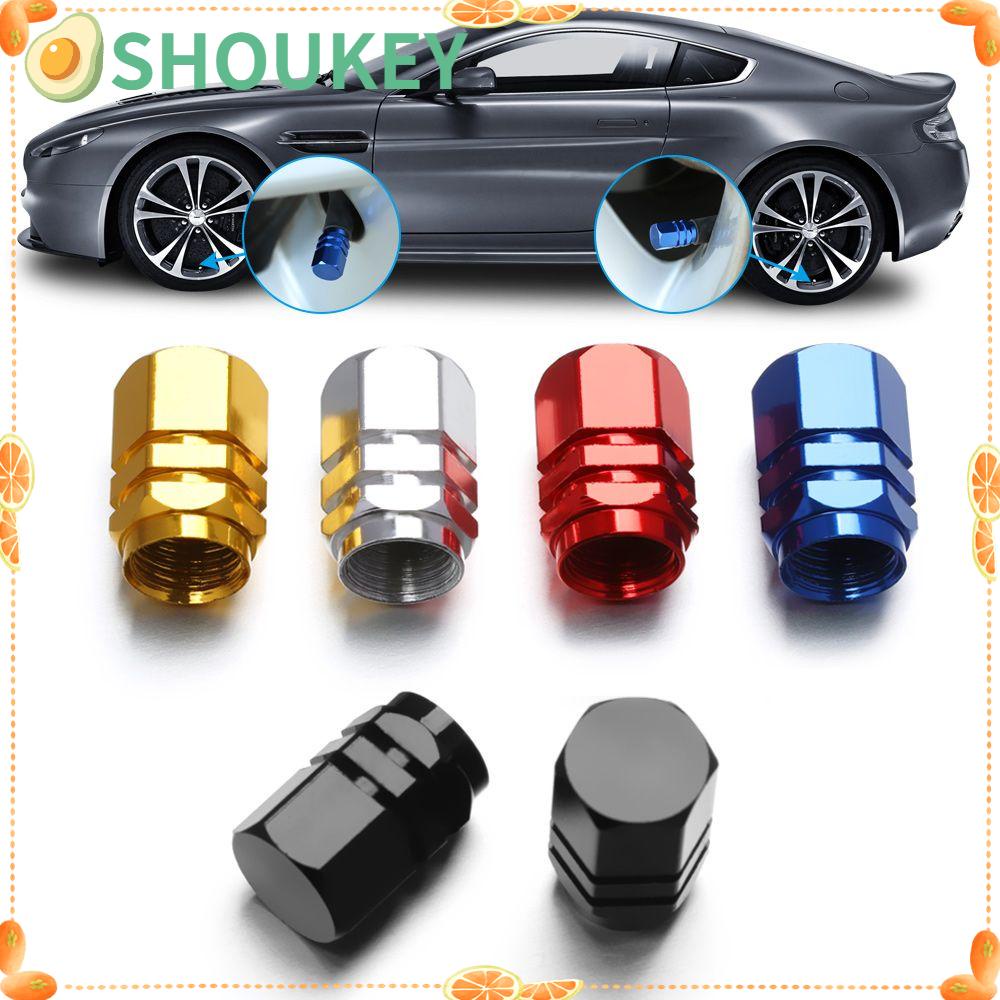 Set 4 nắp van bánh xe bằng hợp kim nhôm chống thấm nước với 5 màu tùy chọn