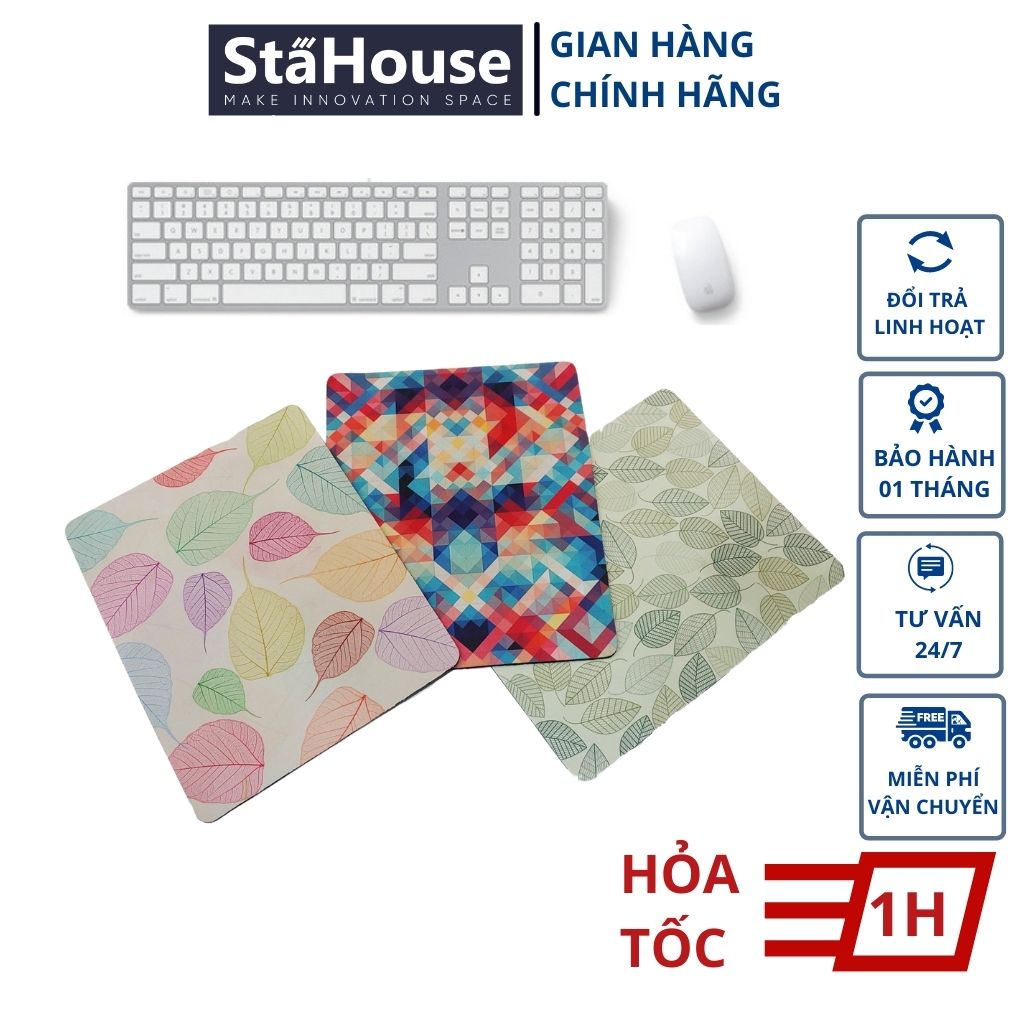 Miếng Lót Chuột Máy Tính Stahouse, Bàn Di Chuột Cute Màu Sắc Pad Chuột TLC101 KT26x21cm