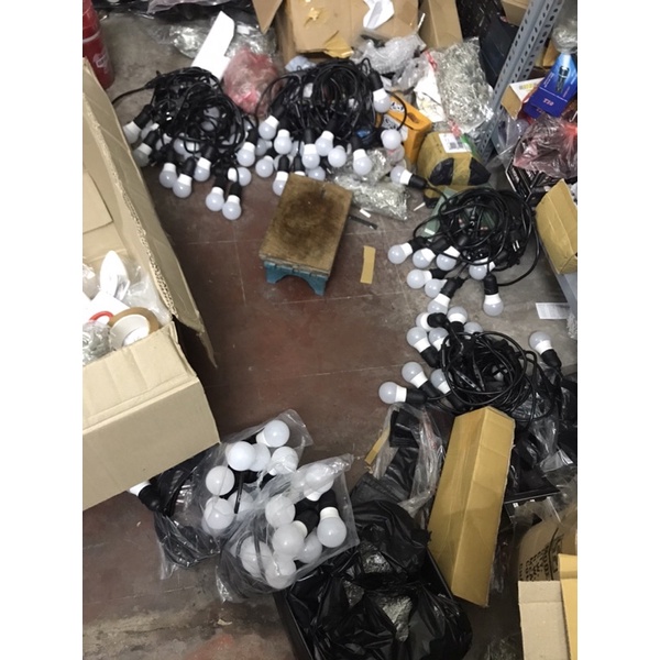 Dây Chống Nước 5m 10 Đui Cả Bóng, Dây Treo Thả Trang Trí Chống Nước.