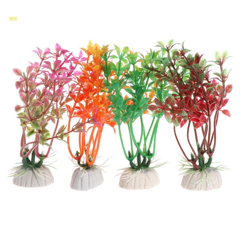 Cây Cảnh Giả Nhiều Màu Trang Trí Bể Cá