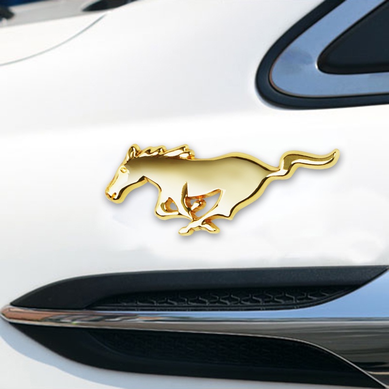 1 Cặp Huy Hiệu Kim Loại Trang Trí Thân Xe Hơi Ford Mustang Shelby ST 3D Chất Lượng Cao