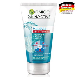 [Hàng Đức chuẩn] Sữa rửa mặt Ganier Skinactive 3in1 Tonerde dành cho da dầu và da mụn, [Còn hàng] sẽ