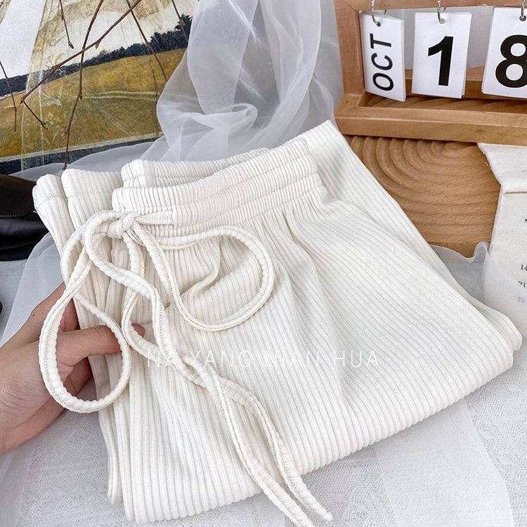 Quần Lụa Mỏng Ống Rộng Lưng Cao Phối Dây Rút Thời Trang Mùa Hè Hàng Mới Dành Cho Bạn Nữ