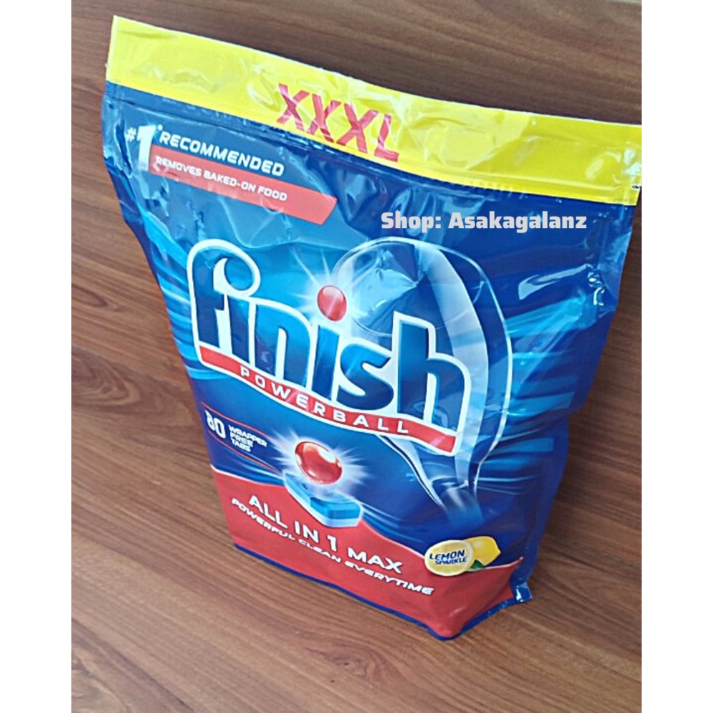 Viên rửa bát Finish All in 1 Max 80 viên, Hương chanh - Chính hãng