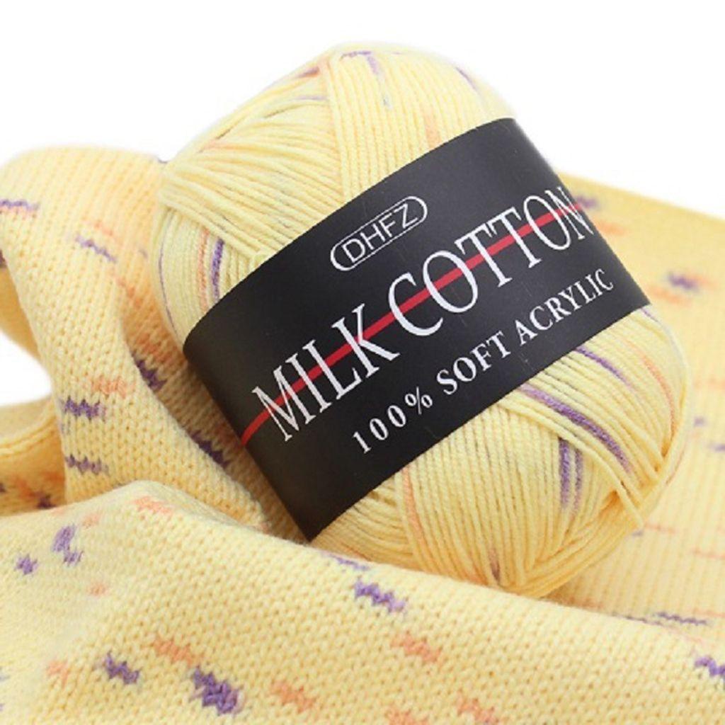 Cuộn Chỉ Cotton Sữa 50g Mềm Mại Làm Khăn Choàng / Cuộn Len Thủ Công DIY