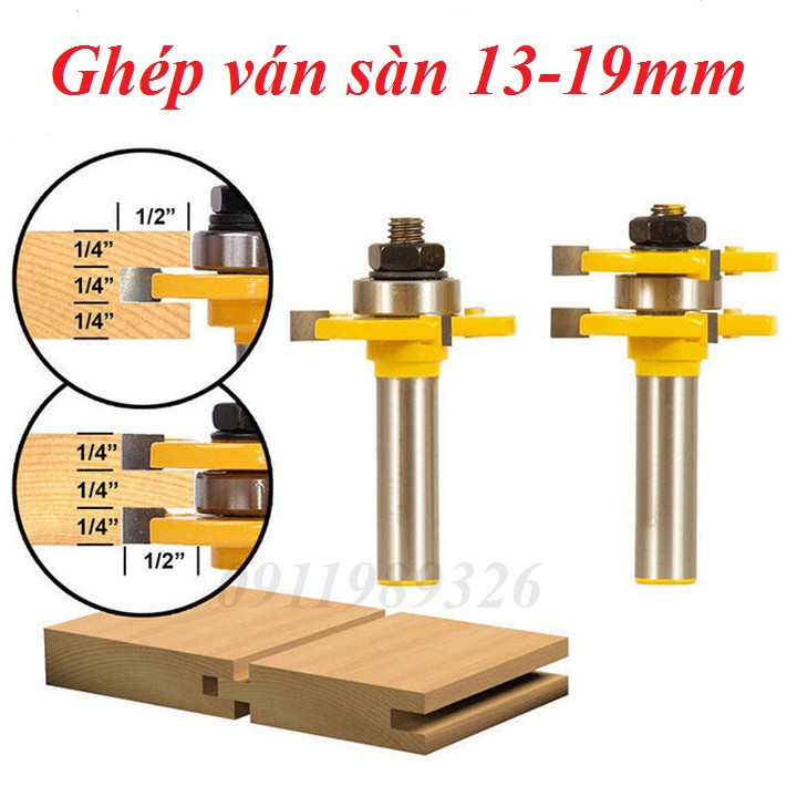 Mũi phay ghép ván sàn ❤️FREESHIP❤️ Mũi soi gỗ cốt 12.7mm