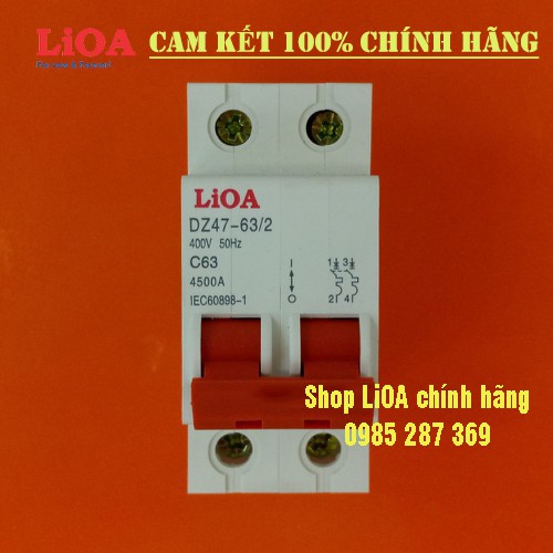 Cầu Dao Tự Động (APTOMAT) 2 Cực LIOA Dòng Cắt 4,5KA. Công suất 10A-63A