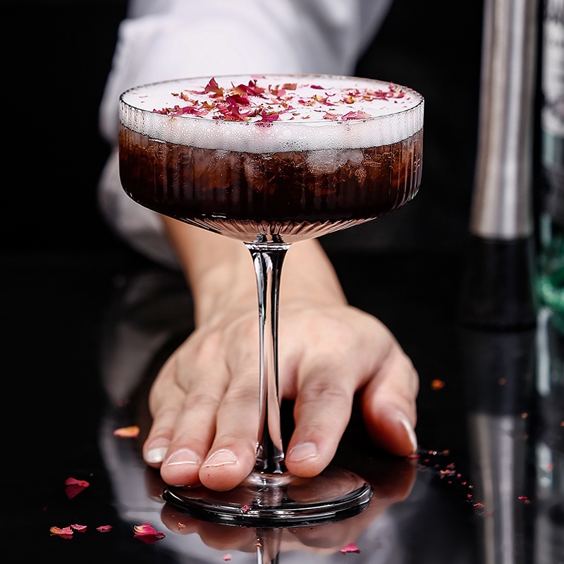 Striped Cocktail Glass - Ly Cocktail Thủy Tinh