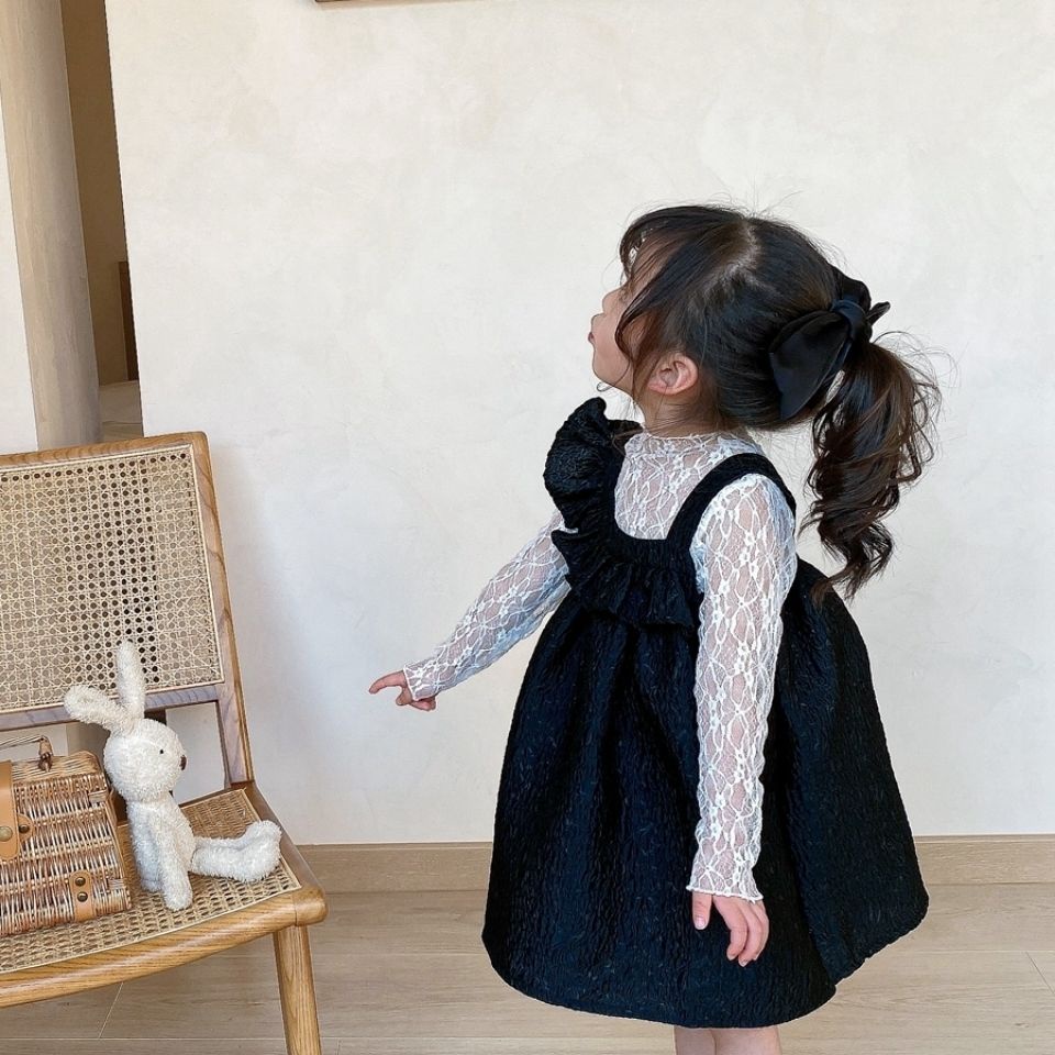 Áo ren lưới mỏng tay dài thời trang mới xuân thu 2021 cho bé gái