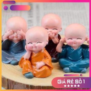 Bộ tượng 4 không - bộ tượng 4 chú tiểu dễ thương xinh xắn