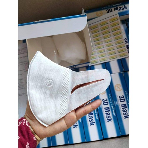 Khẩu Trang 3D Mask Duy Quân Xuân Lai Công Nghệ Nhật Bản Hộp 50 Chiếc màu trắng