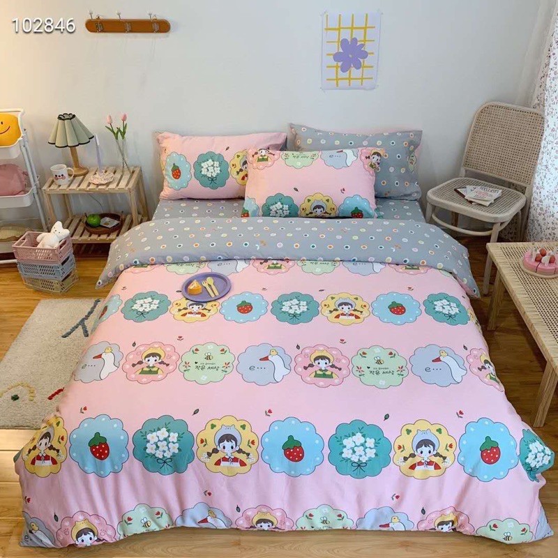 BỘ DRAP, 2 ÁO GỐI NẰM + 1 áo gối ôm cotton DOLCE ORGANIC 160*200+20CM hoặc 180