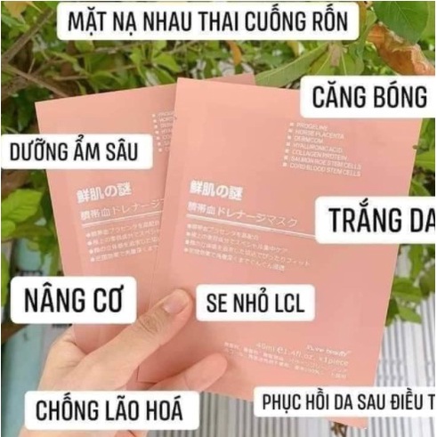Mặt Nạ Tế Bào Gốc Nhau Thai Cừu Hộp 50 Miếng Cuống Rốn Rwine Beauty Mask Dưỡng Ẩm Cho Da Đồng Thời Tái Tạo Collagen