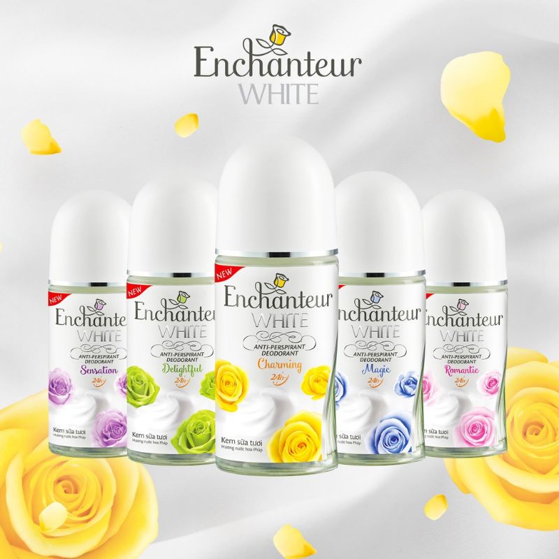 Lăn khử mùi Enchanteur white kem sữa tươi 50ml