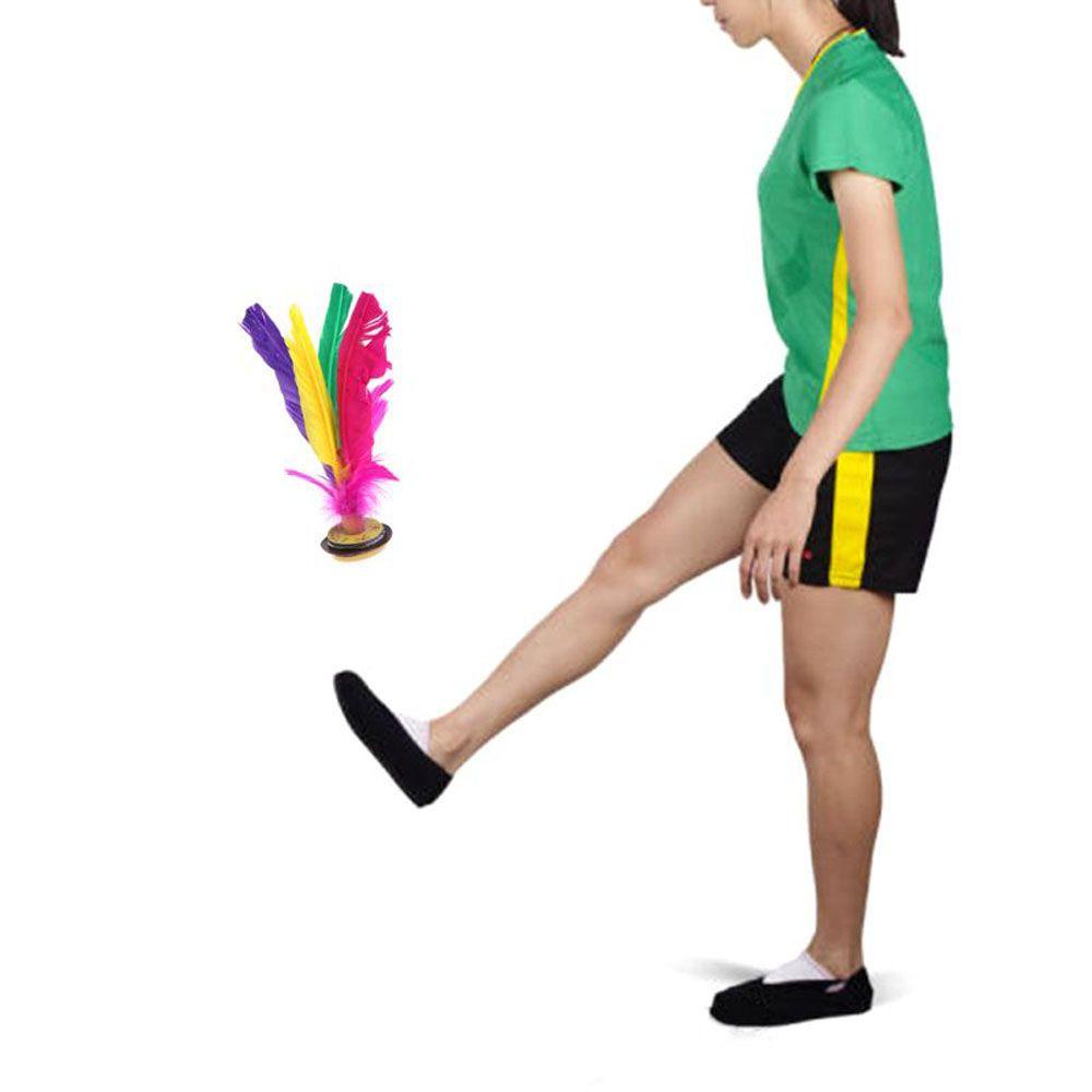 Bộ 6 Quả Cầu Lông Vũ Chơi Đá Nhiều Màu Phong Cách Trung Quốc