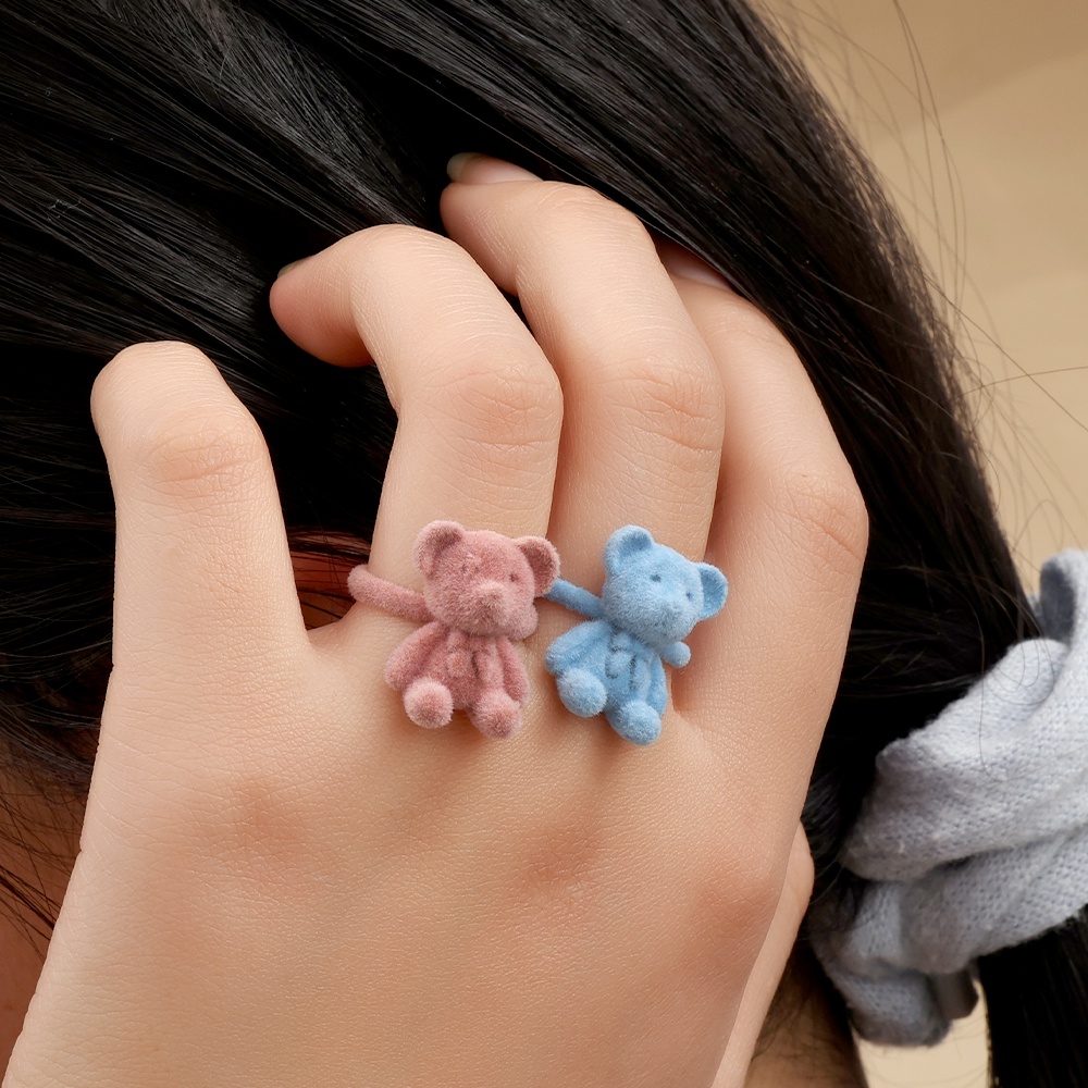 Nhẫn Đeo Tay Hình Gấu/Nơ Đáng Yêu Màu Kẹo Ngọt Có Thể Điều Chỉnh Thời Trang