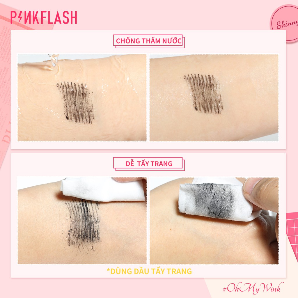 Mascara PINKFLASH OhMyWink 27g chứa các thành phần làm dài mi độc đáo