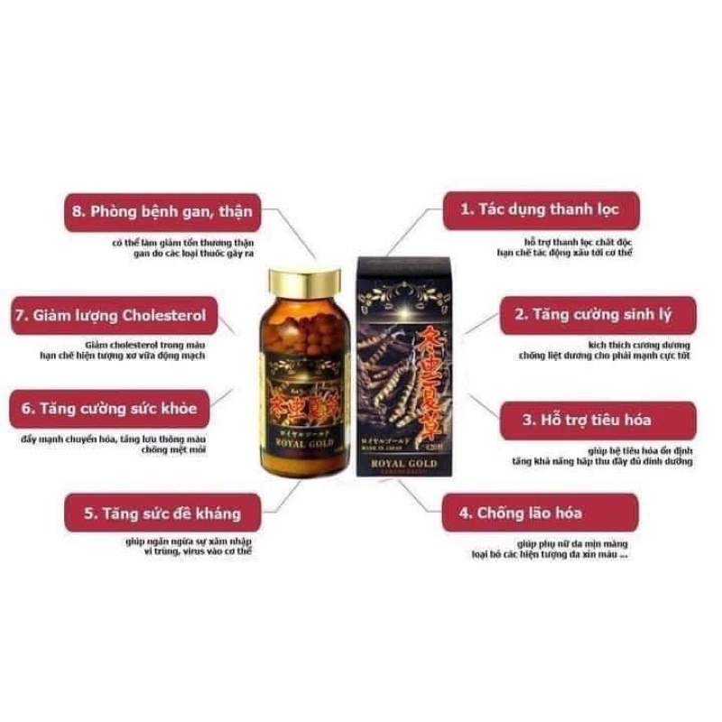 Viên uống Đông trùng hạ thảo Royal Gold 420 viên Nhật Bản Chính Hãng