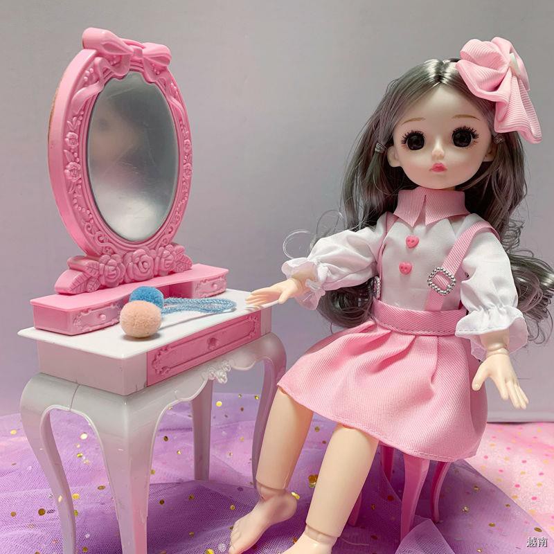 ☞30 cm Công chúa Barbie Bộ 21 khớp 3D mắt thật BJD búp bê quà sinh nhật cô gái đồ chơi