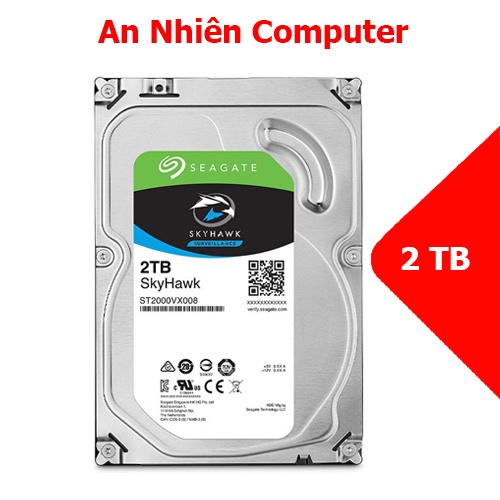 Ổ cứng HDD 3.5" SEAGATE BarraCuda-Skyhawk 2TB SATA 7200RPM- Chính Hãng - Bảo Hành 24 Tháng 1 đổi 1- Refurbished