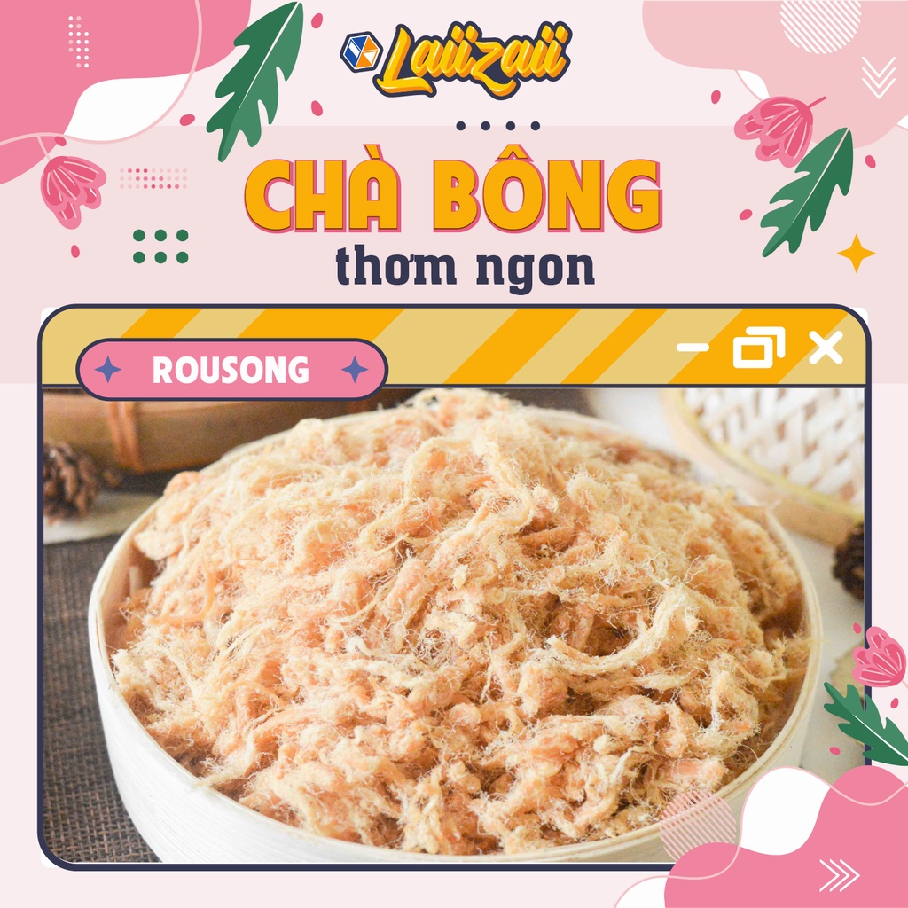 Hộp chà bông xù Laiizaii (500 gram) - Ruốc thịt thơm ngon, dai mịn, an toàn, sạch sẽ - Ship hỏa tốc Đà Nẵng