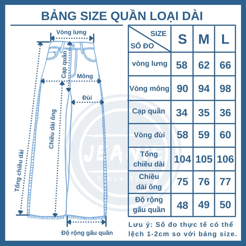 Quần jeans suông JEANIE, quần bò ống rộng nữ 002