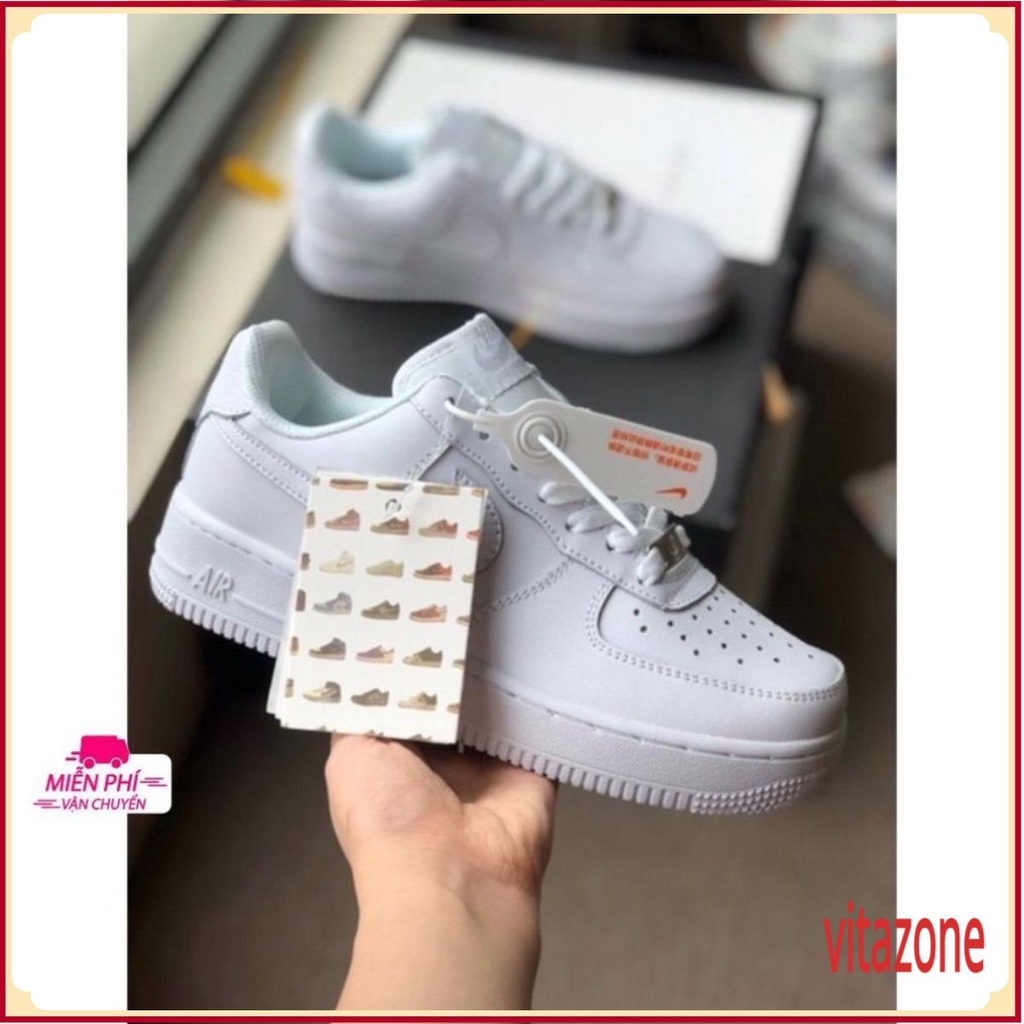 (vitazone742) Giày AF1 full trắng,giày snealer AIR FORCE ONE.Bản trung 1/1 Nam Nữ (Full bix,box)