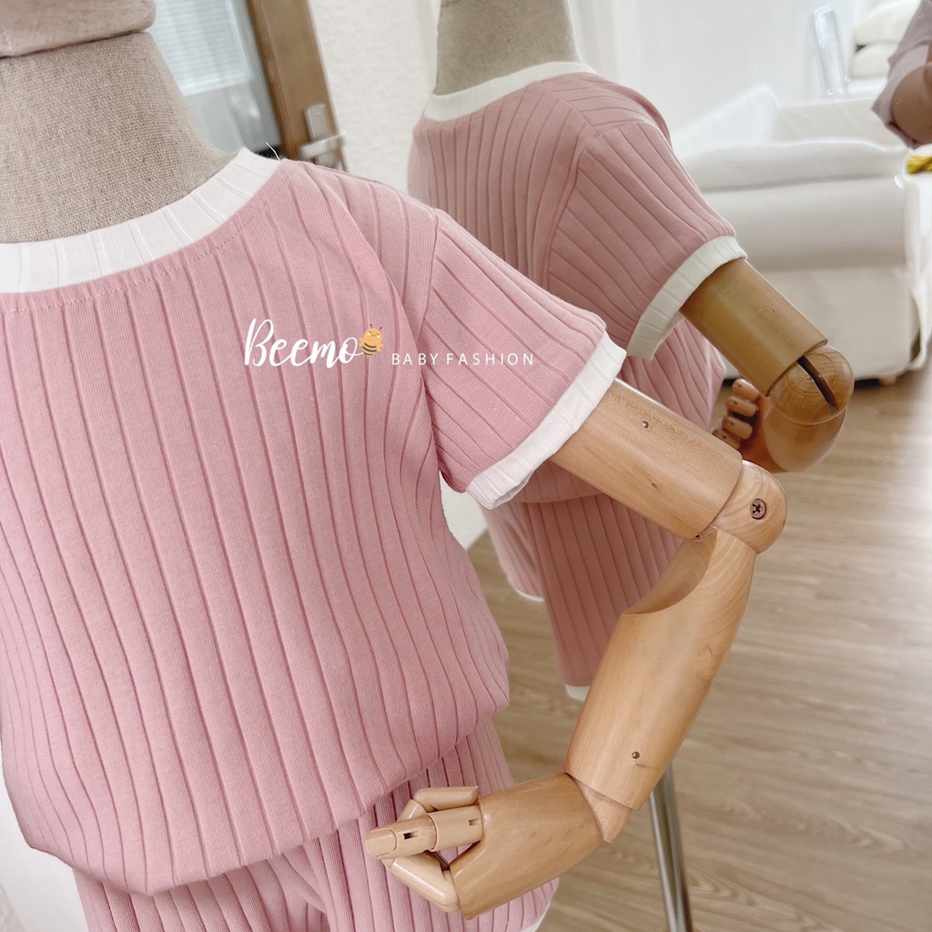 BEEMO - Bộ Cotton Thun Tăm Trơn 3 Màu Cho Bé