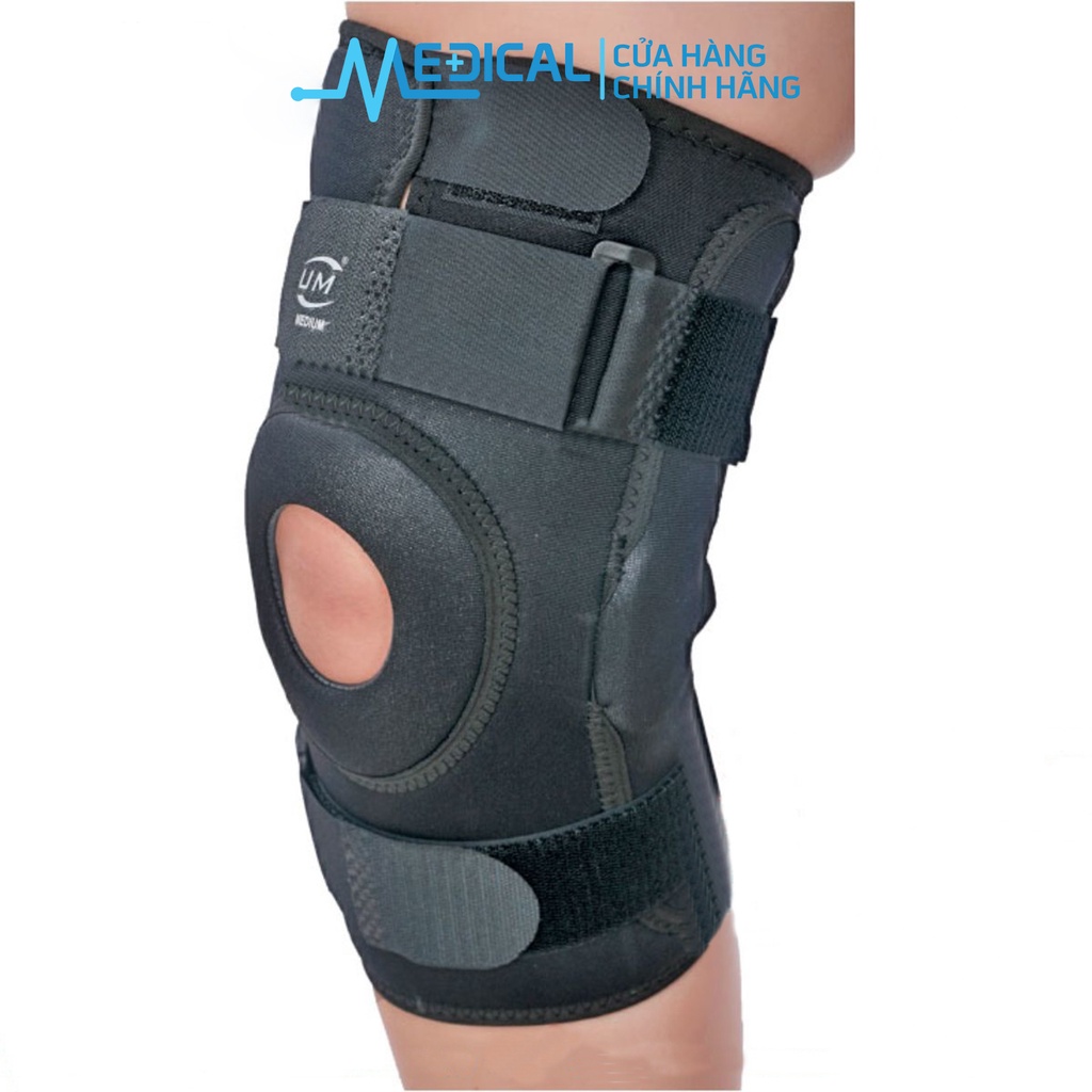 Bó gối đai dán có nẹp UNITED MEDICARE Neoprene F12 màu đen - MEDICAL