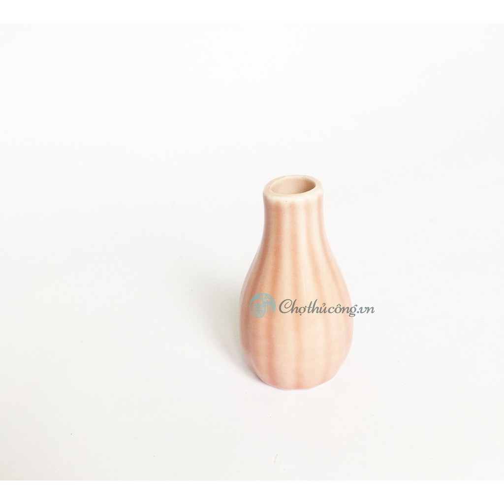 Lọ gốm sứ cổ lọ mini dùng cắm hoa, làm handmade, hoa pha lê, hoa đất sét (KT C6xR2.5cm)