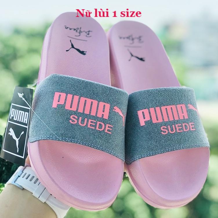 Dép unisex 𝐌𝐋𝐁 𝐏𝐔𝐌𝐀 ❤️FREESHIP + Hộp❤️ dép mlb bóng chày quai ngang thể thao nữ in PUMA Da Lộn, đế ip siêu bền, lót dày