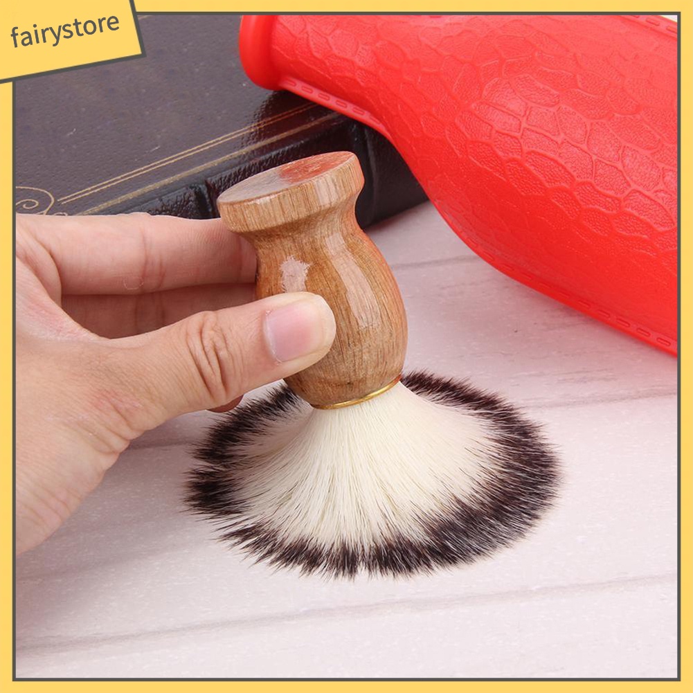 [Hàng mới về] Cọ gỗ lông nylon phết kem cạo râu dành cho nam