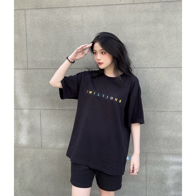 Áo thun cổ tròn 7MILLIONS Multicolor chất vải cotton 2 chiều và có 2 màu, form unisex oversize