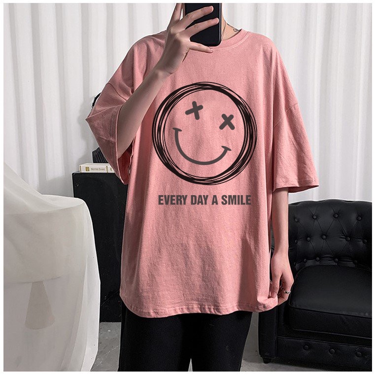 áo thun from rộng nam nữ unisex fresize  tay lỡ dáng chuẩn mặt cười Every