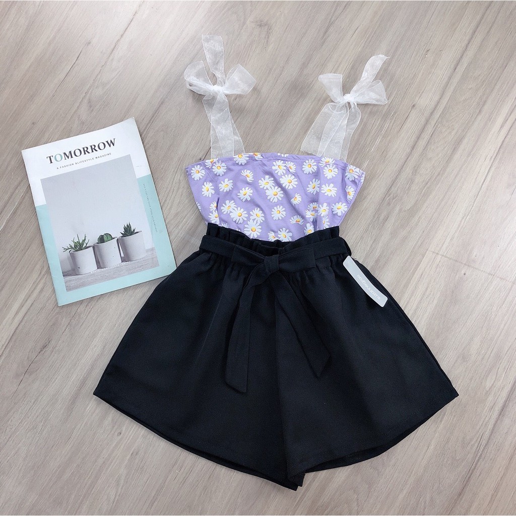quần short đùi phối dây buộc nơ xinh hot chất kate mềm