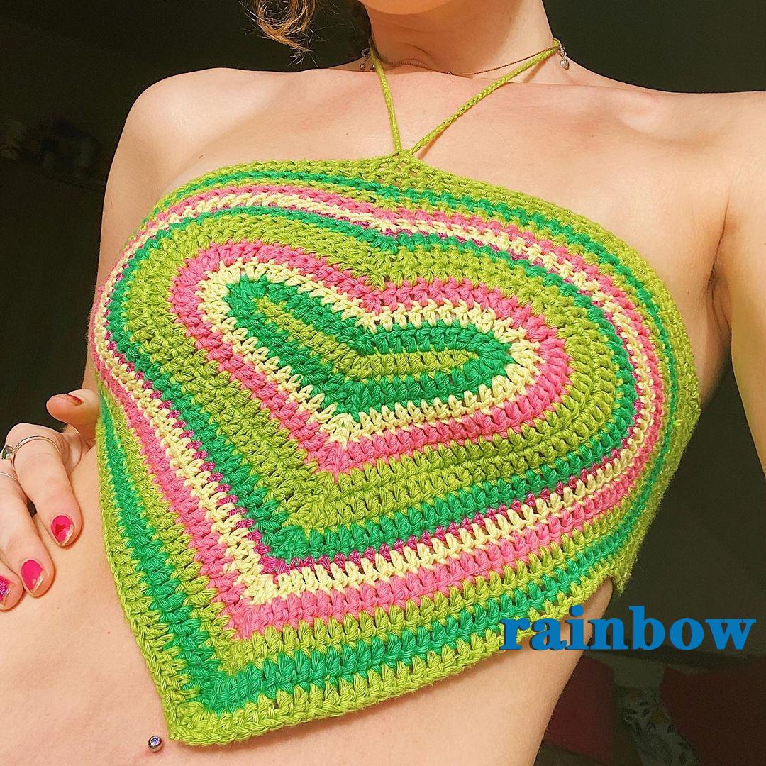 Áo Croptop Màu Sắc Cầu Vồng 2k Cho Nữ | BigBuy360 - bigbuy360.vn