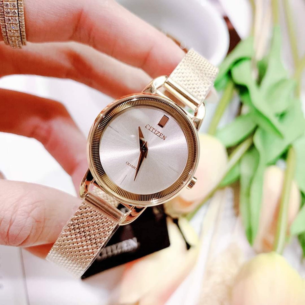 Đồng hồ nữ Citizen  EZ7003-51X Nhật Bản size nhỏ tiểu thư,màu rose gold sang trọng, nhã nhặn không q