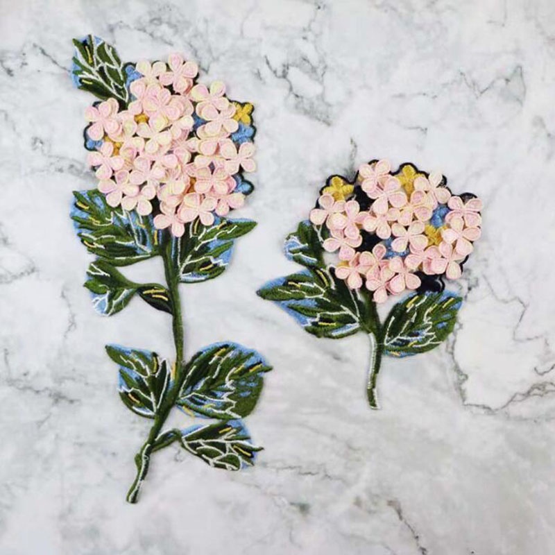 Set 2 miếng vá trang trí quần áo DIY kiểu dáng ren hoa thêu thời trang
