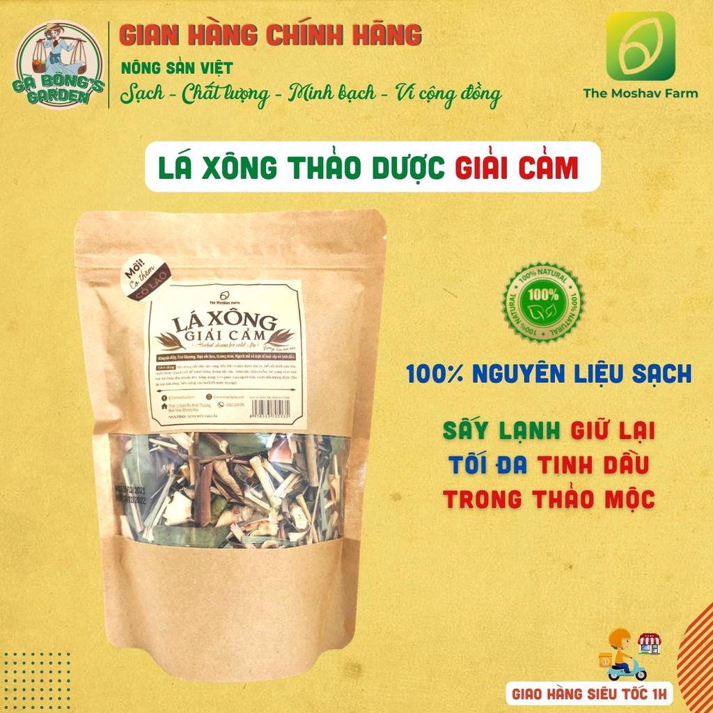 Lá Xông Giải Cảm The Moshav Farm Tăng Đề Kháng, Gói Xông Thảo Dược Sấy Khô Thải Độc 100g