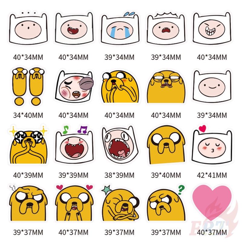 ❉ Adventure Time Stickers ❉ 40Pcs/Set DIY Decals Stickers for Album Diary Laptop Scrapbooks Skateboard