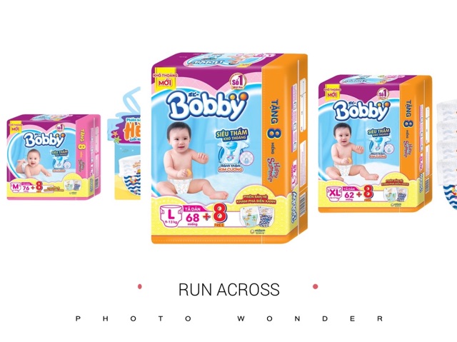 Bỉm/ tã quần Bobby S56+8, M62+8, L54+8, XL48+8, XXL44+8,dán M76+8,L68+8,XL62+8