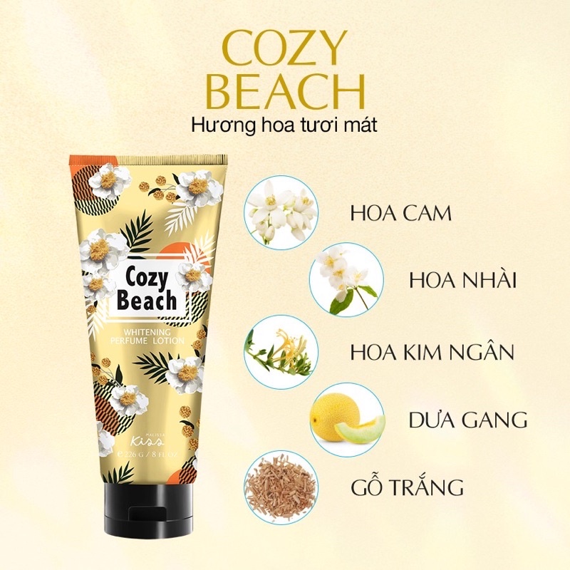Sữa dưỡng trắng da toàn thân hương nước hoa Malissa Kiss 226g - Sunshine Series