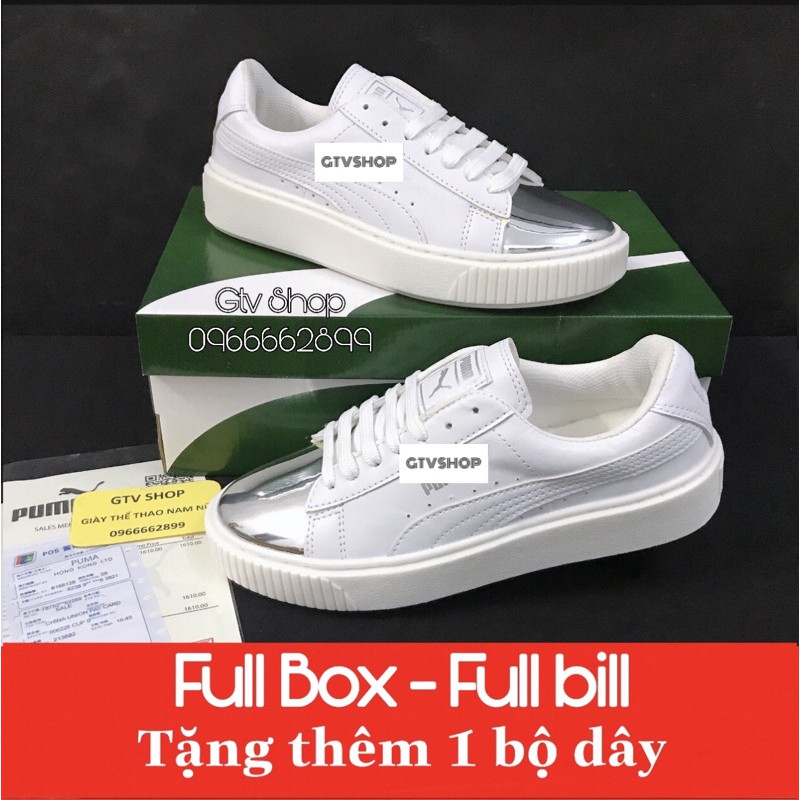 Tặng Hộp, Bill &amp; Tặng thêm 1 bộ dây - Giày thể thao sneaker PM loại đế vân răng cưa, size 36-39.   .