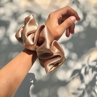 Scrunchie Lụa Satin Size Lớn Dây Cột Tóc Lụa Satanh Dây Buộc Tóc Phụ Kiện Vải Lụa