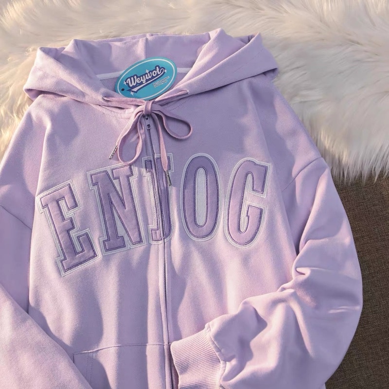 Áo Khoác Nỉ Ngoại Hoodie ENJOG [FREESHIP] Áo khoác Hoodie fom rộng Ulzzang