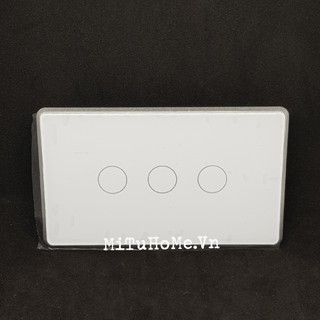 Công tắc cảm ứng 3 nút zigbee tuya viền nhôm bạc - kết nối zigbee2mqtt - bh 12 tháng
