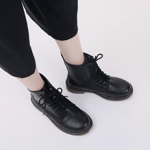 (Sẵn 36/39/40) Boots nữ Dr Martens cao cổ da PU đế bệt .