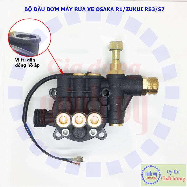 [Mới] Bộ đầu bơm dùng cho máy rửa xe chỉnh áp Zukui RS3 /Osaka R1/ Zukui S7