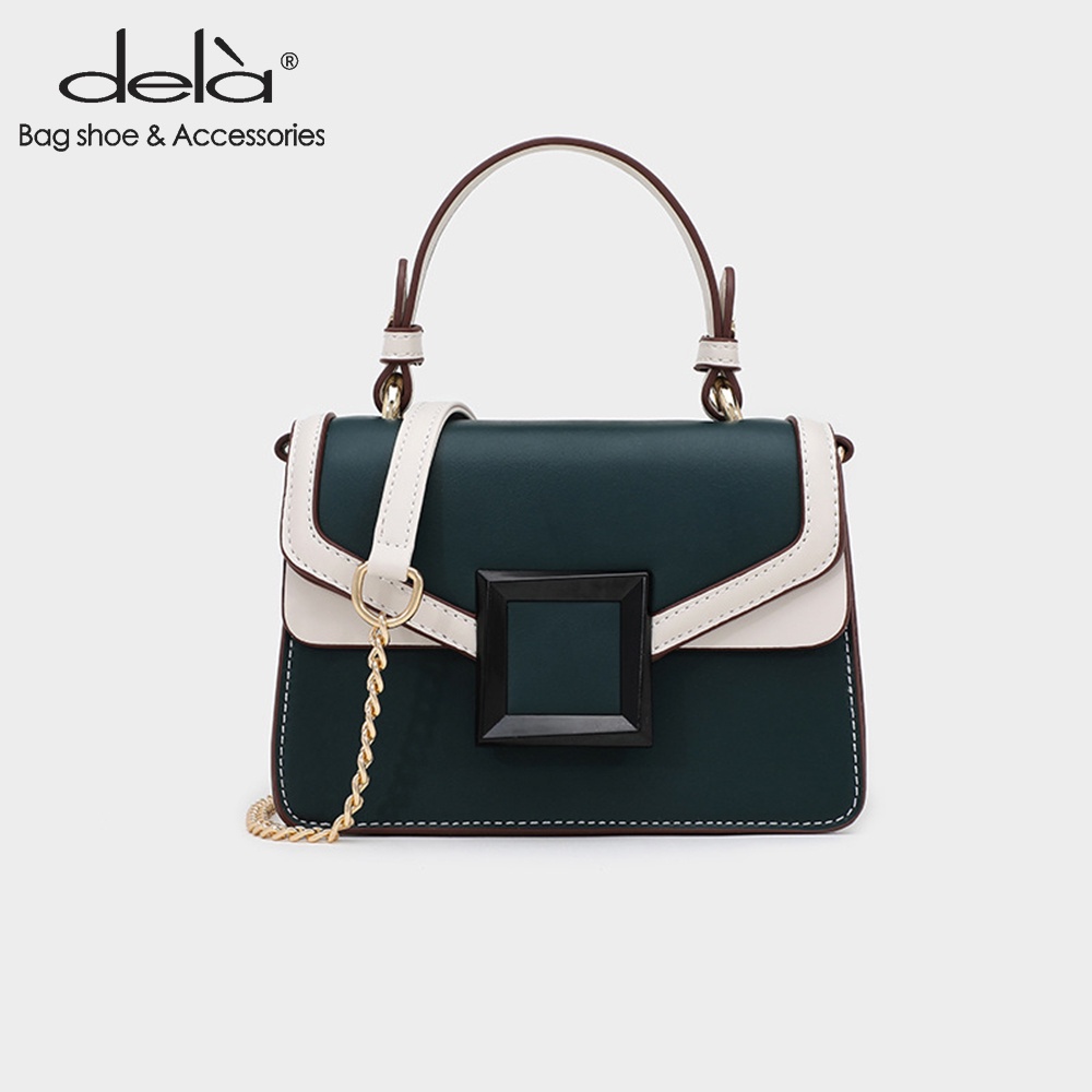 Dela Túi Đeo Vai Hình Vuông Cỡ Nhỏ Phối Màu Tương Phản Thời Trang 2022